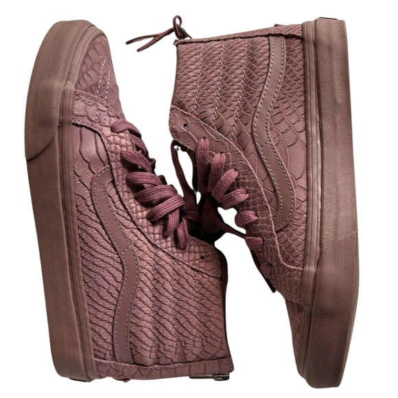 VANS Sk8-Hi Slim Back Zip Mono Python Twilight Mauve Suede W8.0/ M6.5 - Picture 11 of 12